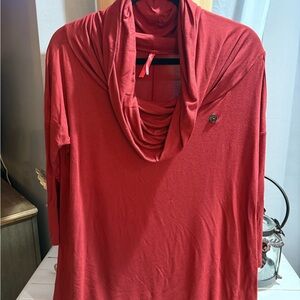 Ruby Ribbon Vibrant Brick Red Top Size XS